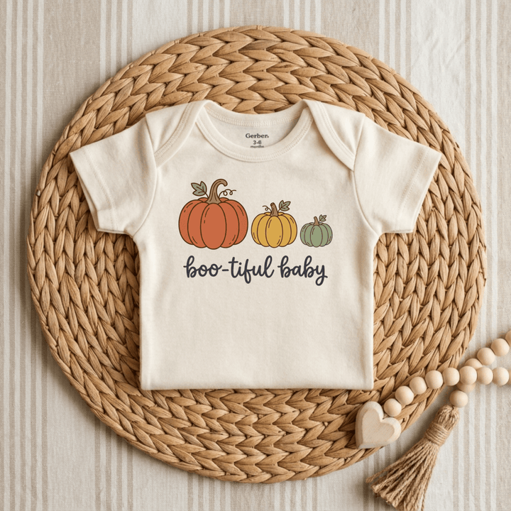 Three Little Pumpkins in a Row Baby Onesie® | Cute Baby Gift - Okum Tees