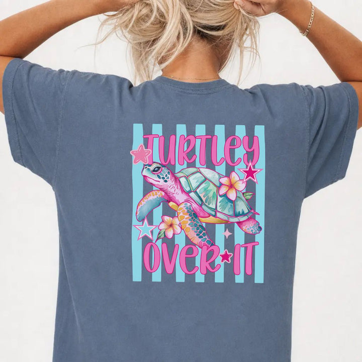 Turtley Over It Back Print Tee - Okum Tees