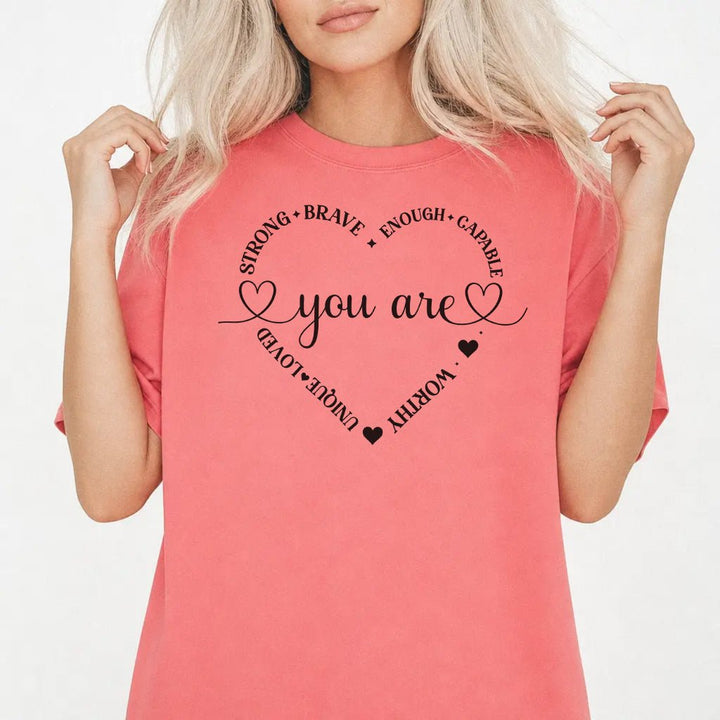 You Are Strong Inspirational Heart Shirt - Okum Tees